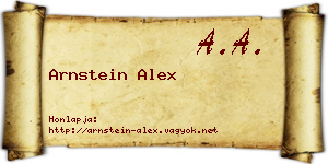 Arnstein Alex névjegykártya